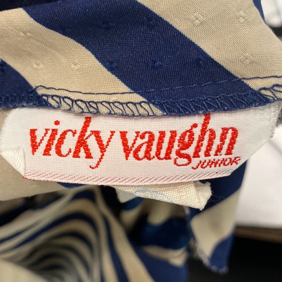 Vintage Vicki Vaughn Junior Dress Nautical Sailor Tabard Striped Union Made USA - Picture 4 of 8